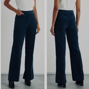 IRIS & INK Corduroy Bootcut Pants Navy Blue Cotton-Blend Size 8